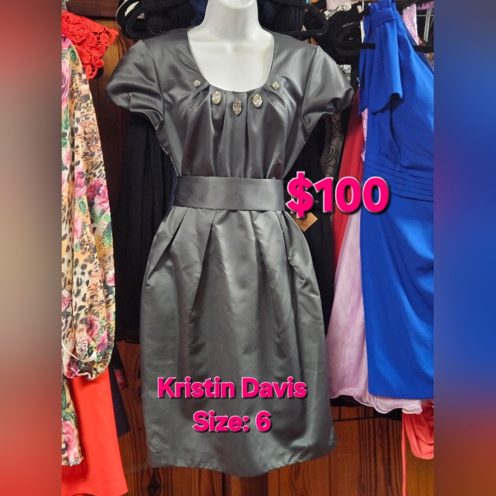 Gray Satin Dress
